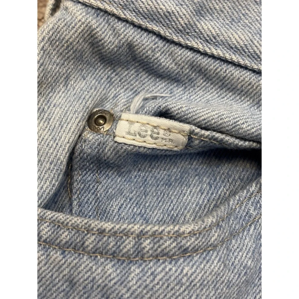 Vintage Lee Jeans Women's 16 Petite Blue Stone Wash High Rise Mom Jeans